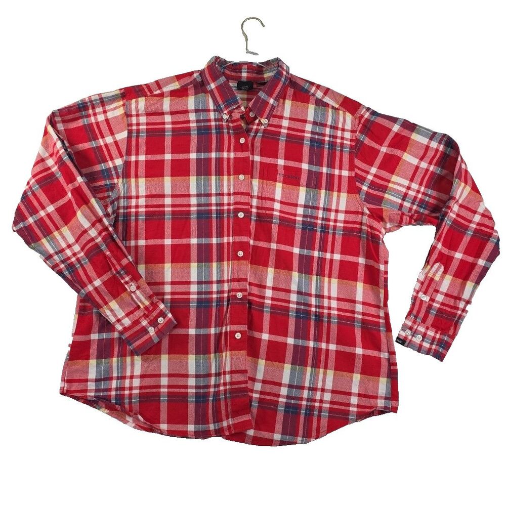 Rockies Button Up Long Sleeve Plaid Shirt Women's Size XL Western Cowgirl Ranch